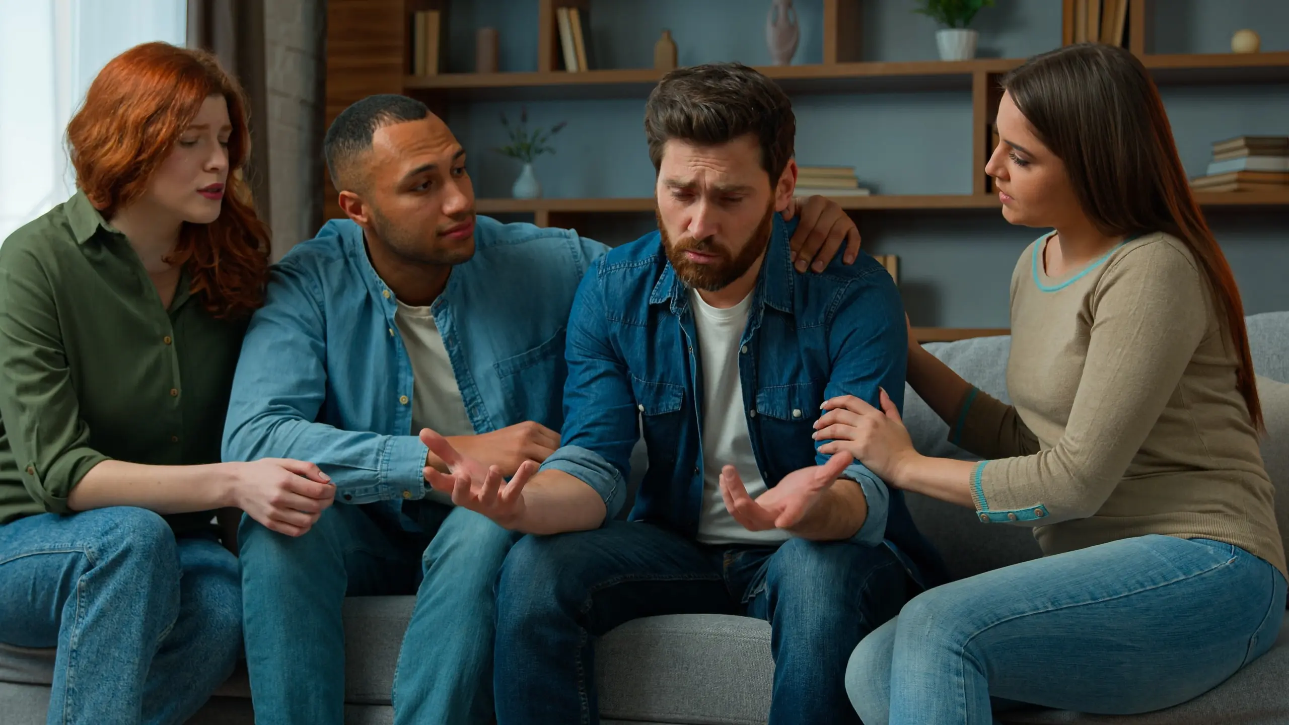Support group helping build confidence during addiction recovery