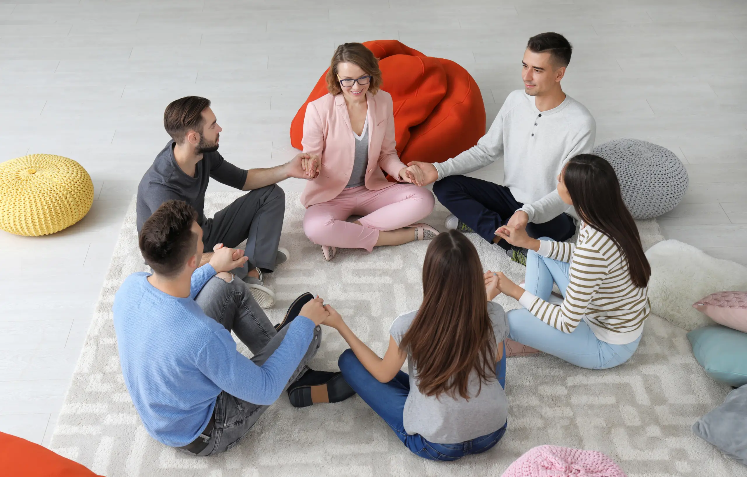 Group therapy session providing professional guidance for recovery