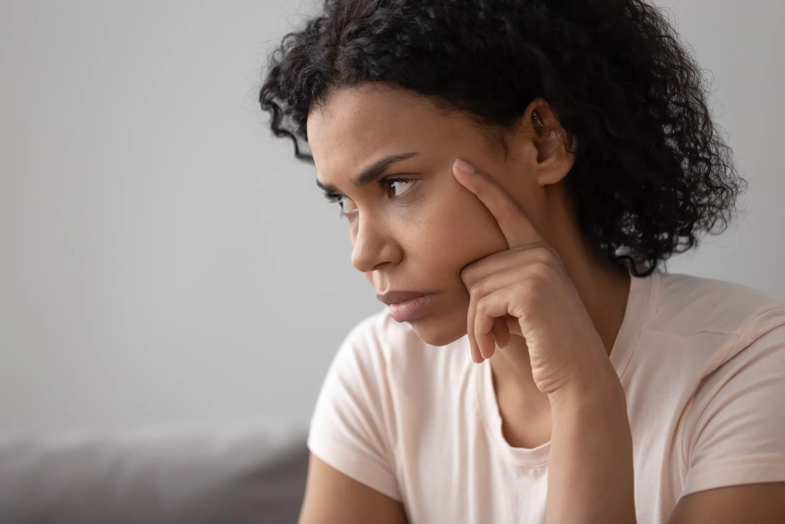Isolated individual showing behavioral signs of addiction in a loved one