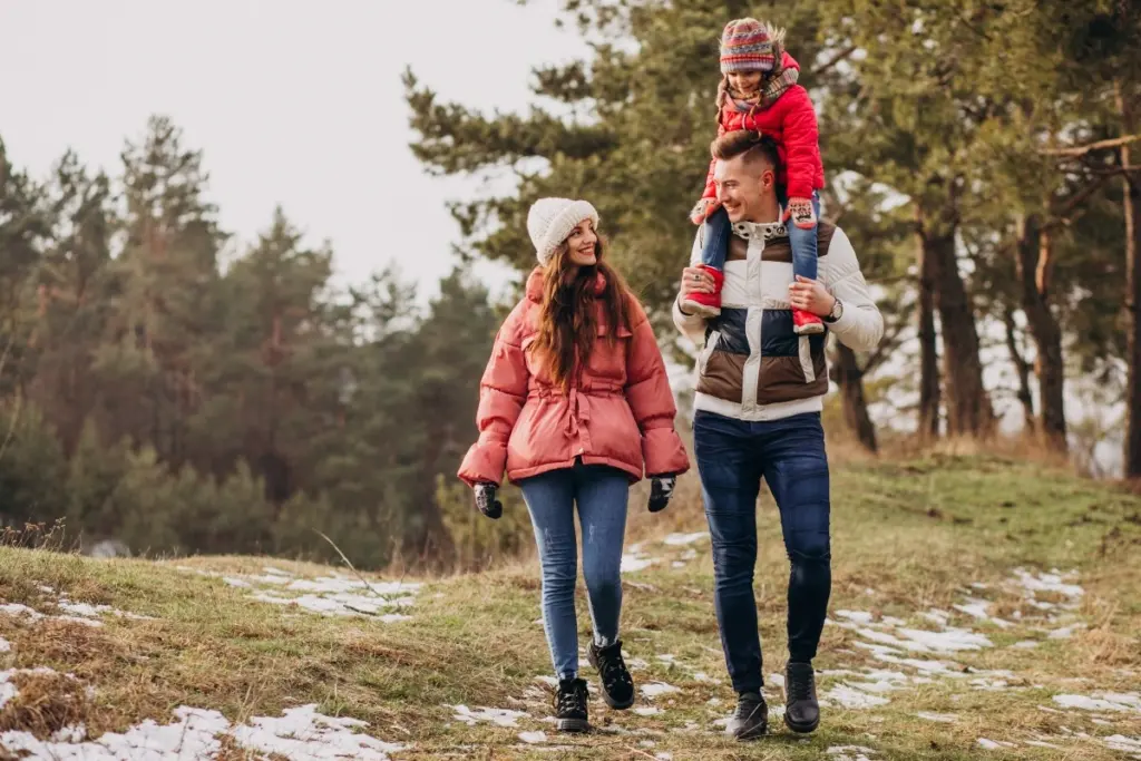 Family on a hiking trip.