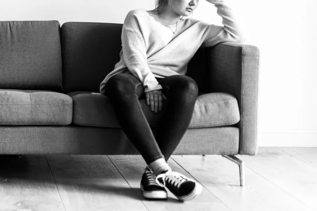 Woman struggling with depression.