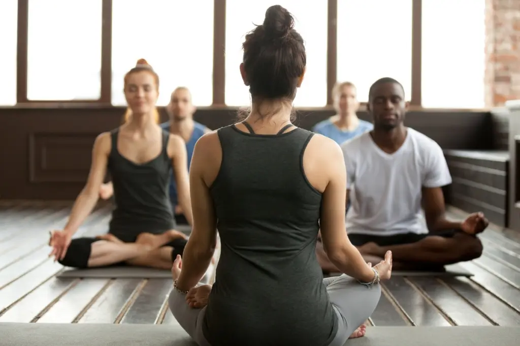 People practising meditation.